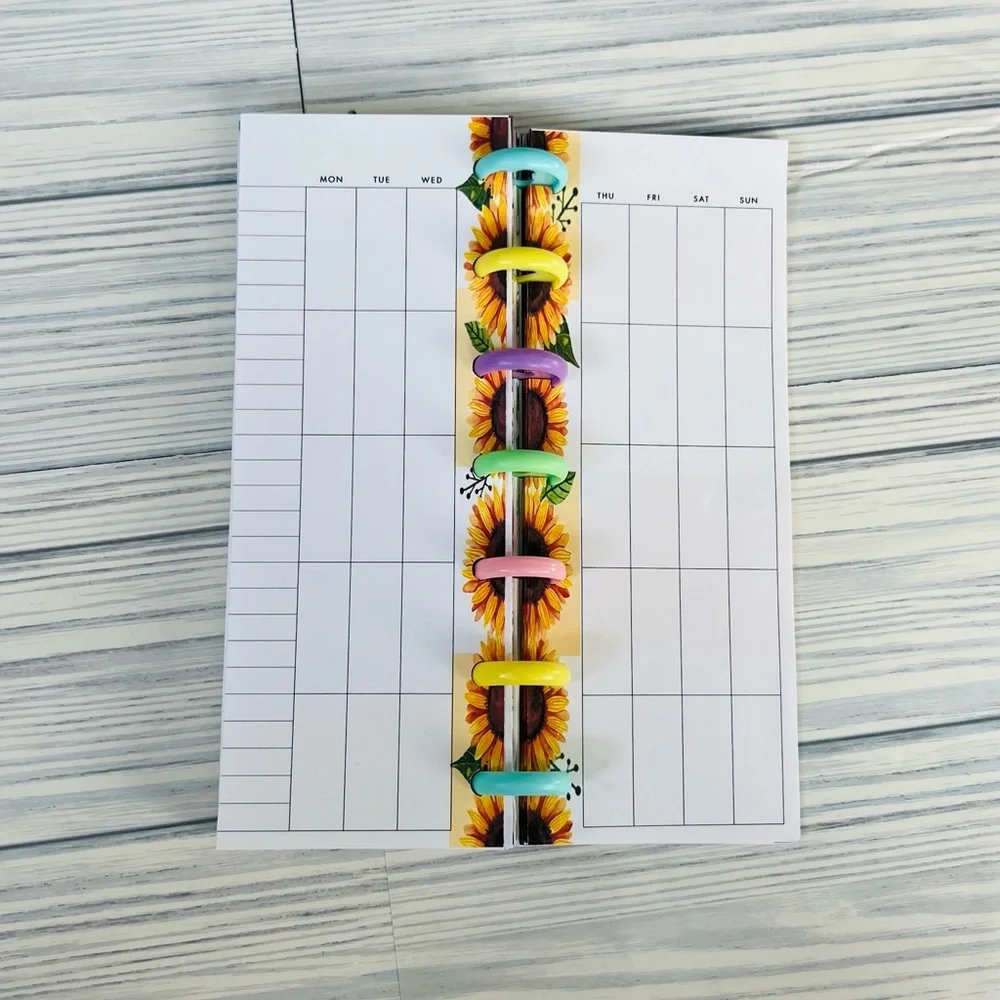 Happy Planner skinny mini extension set 6 months undated sunflower